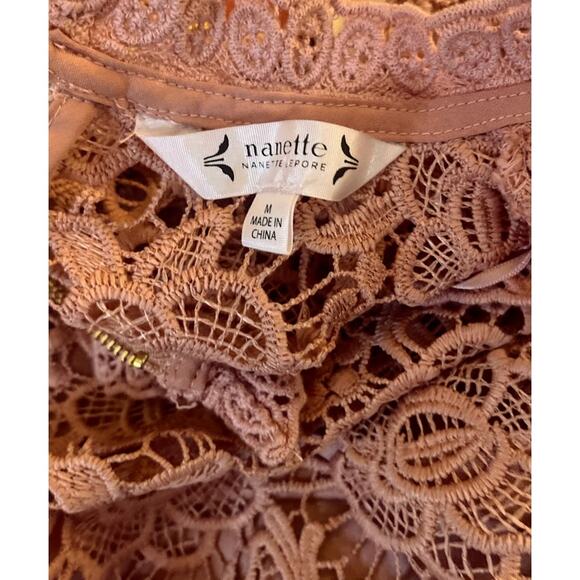 NANETTE Nanette Lepore Sleeveless Pink Lace Blouse Size Medium - Picture 6 of 6